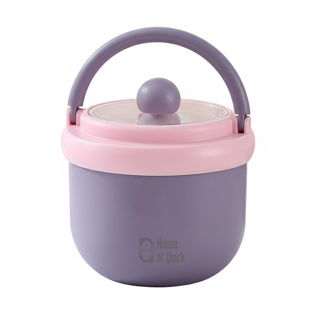 House of Quirk 304 Stainless Steel Lunch Box - 900ml Three-Layer Portable Bento Box with Lid for Office Workers & Students (Green/Yellow)