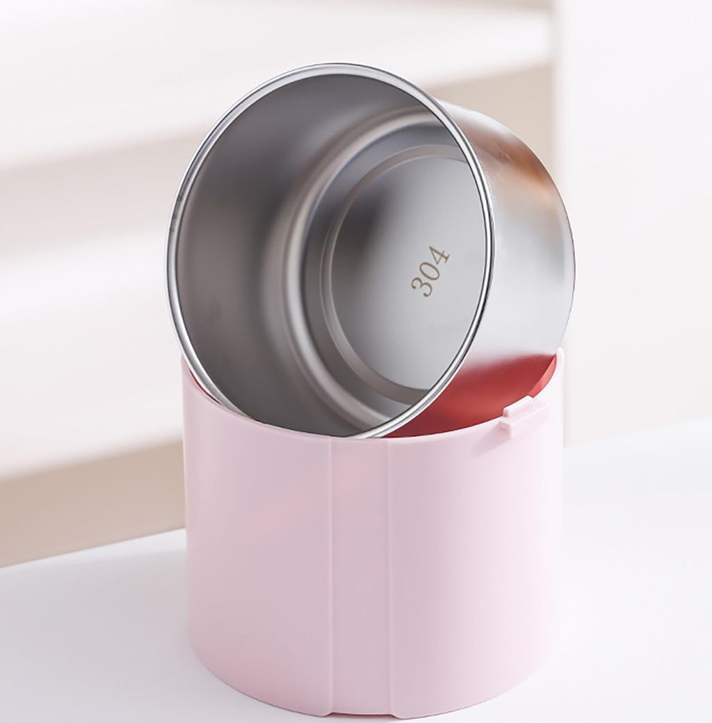 House of Quirk 304 Stainless Steel Lunch Box - 900ml Three-Layer Portable Bento Box with Lid for Office Workers & Students (Green/Yellow)