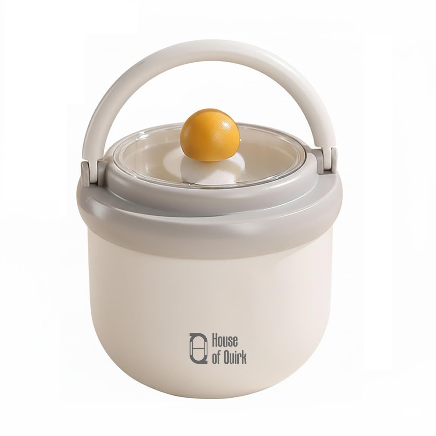 House of Quirk 304 Stainless Steel Lunch Box - 900ml Three-Layer Portable Bento Box with Lid for Office Workers & Students (Green/Yellow)