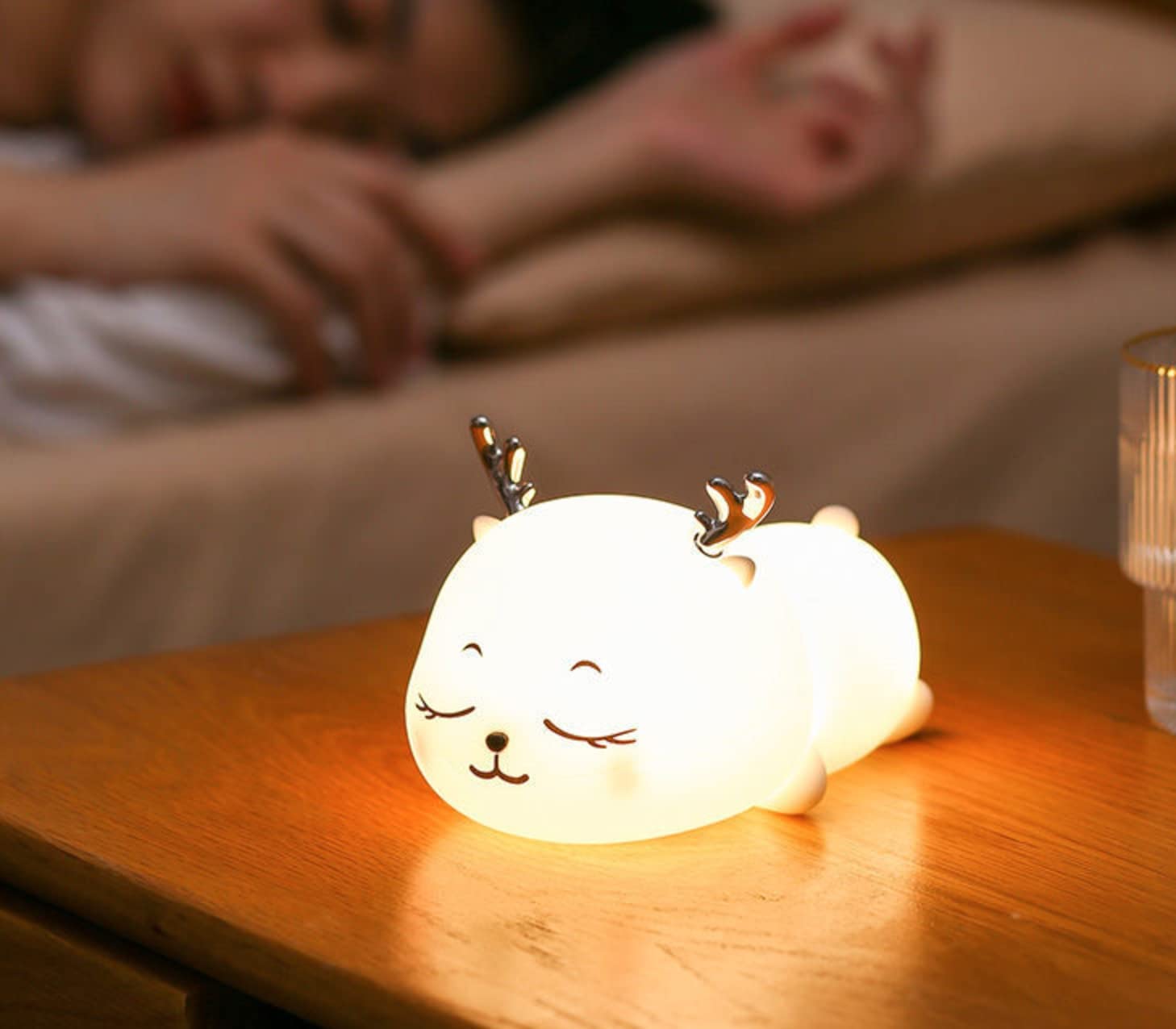 Desidiya® Lying Panda Night Light - Soft Silicone Color-Changing LED Touch Lamp with Timer for Bedroom & Office