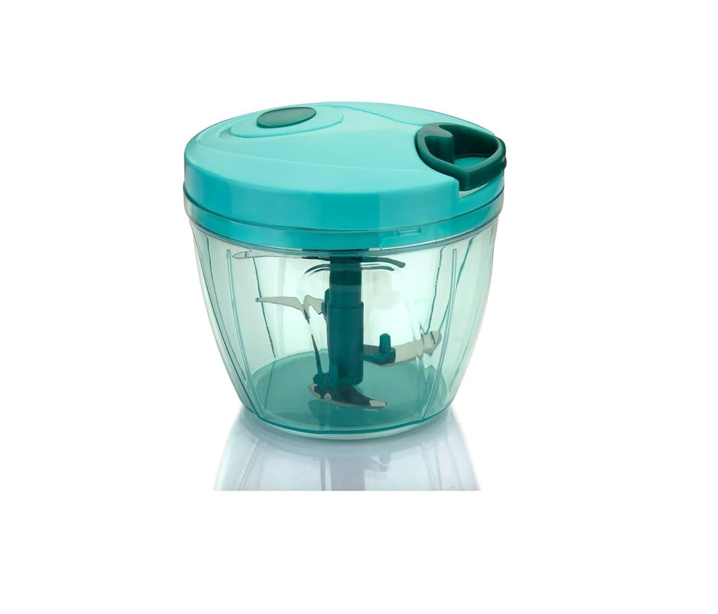 Chopper for Kitchen Use | 1100 ml Square Push Chopper with 5 Blades | Chopping Vegetables & Fruits, Onion, Ginger, Garlic, Salad, Tomato, Potato (Blue)