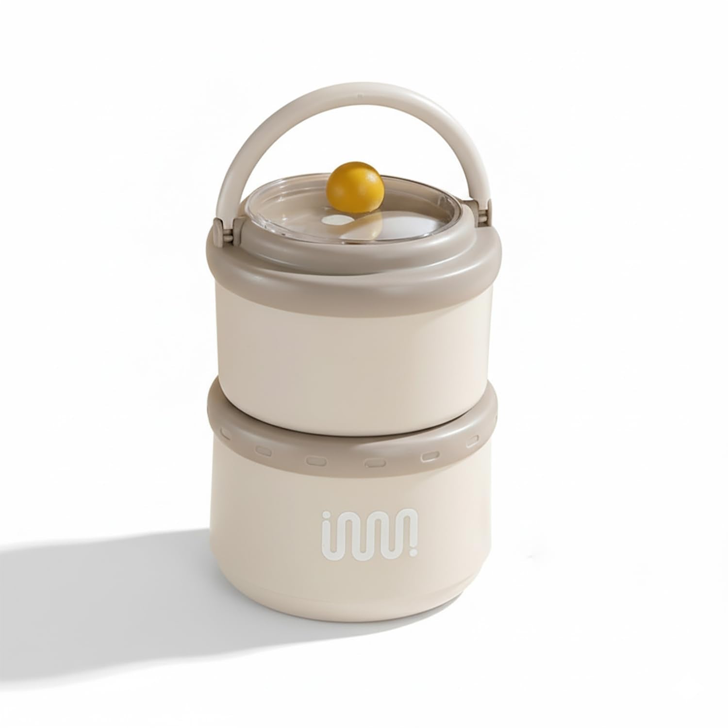 House of Quirk 304 Stainless Steel Lunch Box - 900ml Three-Layer Portable Bento Box with Lid for Office Workers & Students (Green/Yellow)