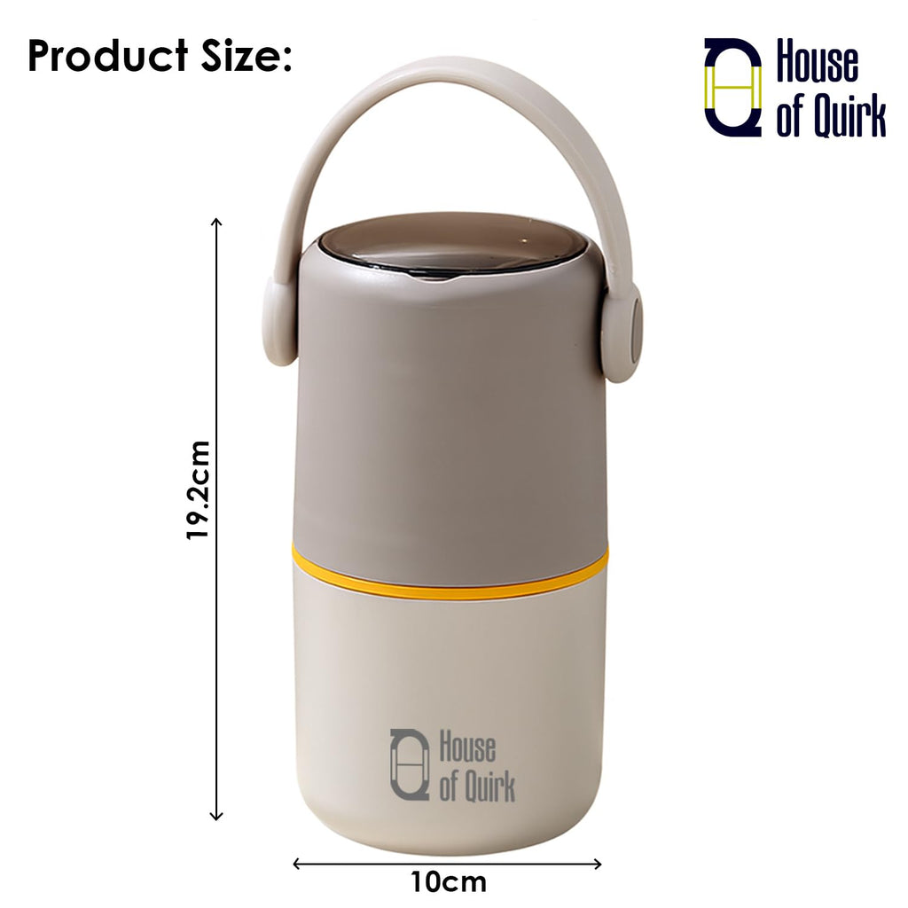 House of Quirk 304 Stainless Steel Lunch Box - 900ml Three-Layer Portable Bento Box with Lid for Office Workers & Students (Green/Yellow)