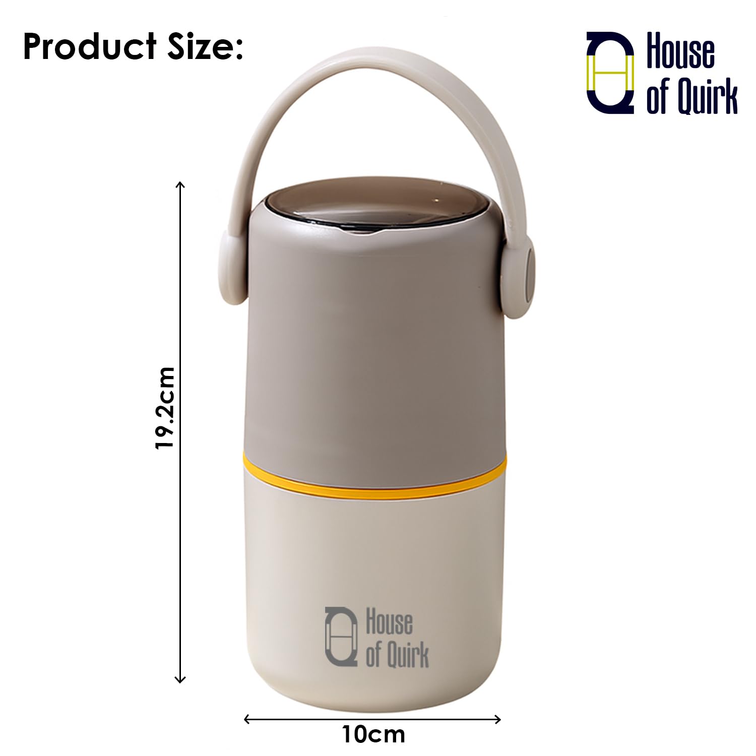 House of Quirk 304 Stainless Steel Lunch Box - 900ml Three-Layer Portable Bento Box with Lid for Office Workers & Students (Green/Yellow)