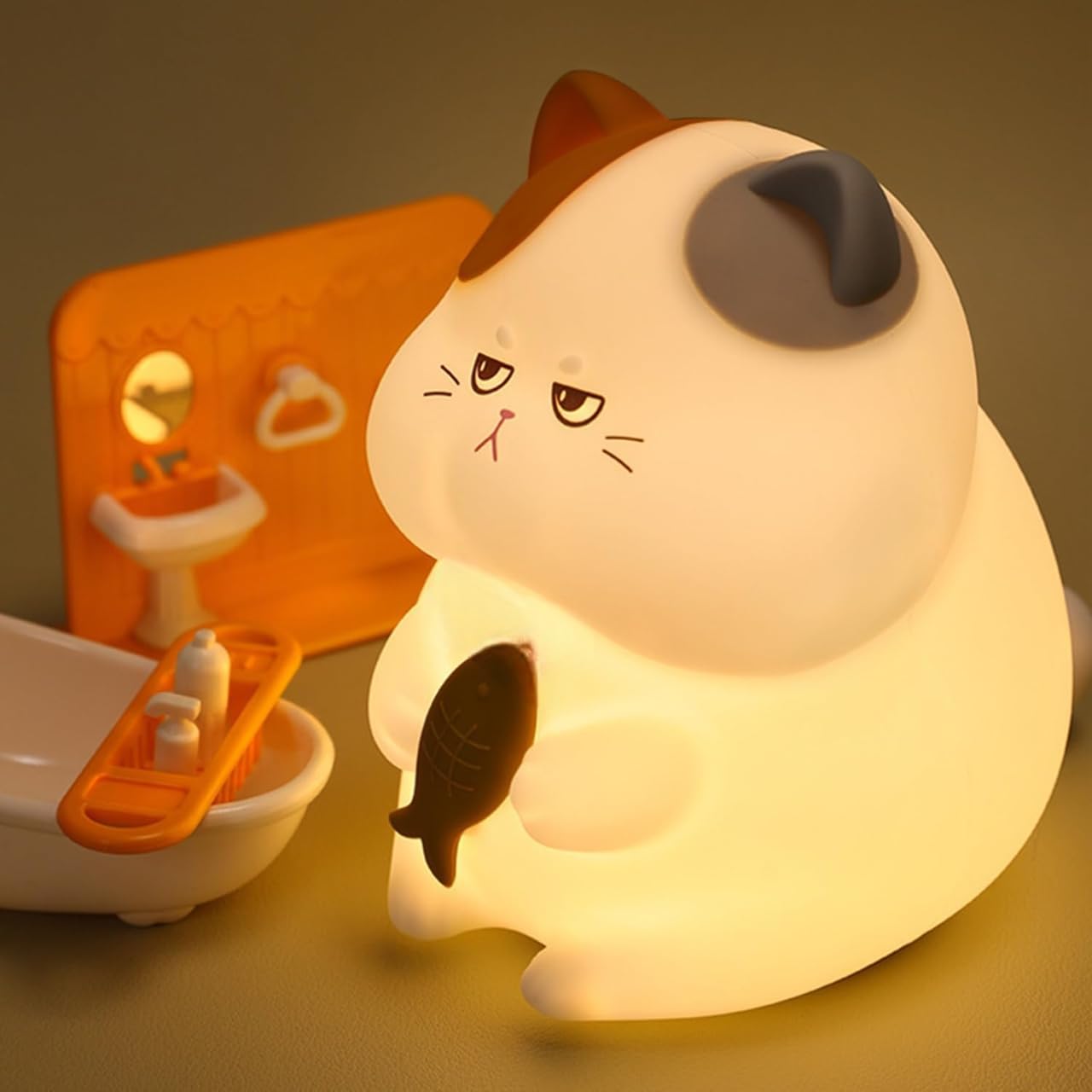 Desidiya® Lying Panda Night Light - Soft Silicone Color-Changing LED Touch Lamp with Timer for Bedroom & Office