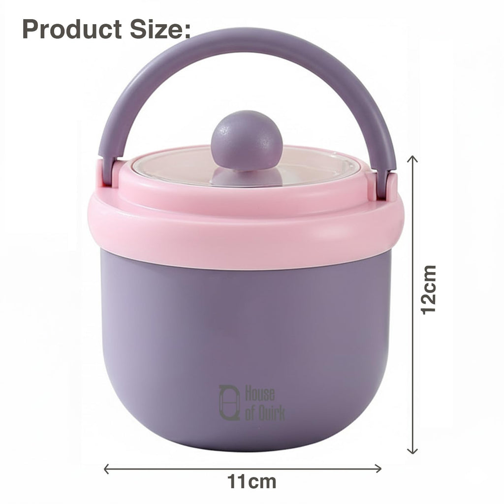 House of Quirk 304 Stainless Steel Lunch Box - 900ml Three-Layer Portable Bento Box with Lid for Office Workers & Students (Green/Yellow)