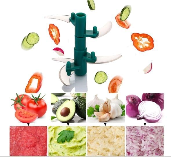 Chopper for Kitchen Use | 1100 ml Square Push Chopper with 5 Blades | Chopping Vegetables & Fruits, Onion, Ginger, Garlic, Salad, Tomato, Potato (Blue)