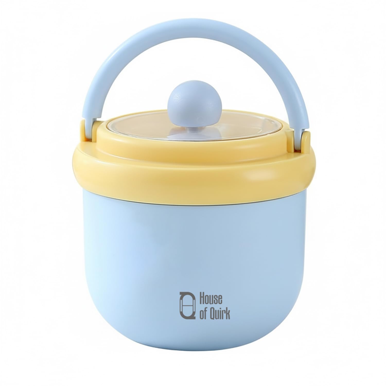 House of Quirk 304 Stainless Steel Lunch Box - 900ml Three-Layer Portable Bento Box with Lid for Office Workers & Students (Green/Yellow)