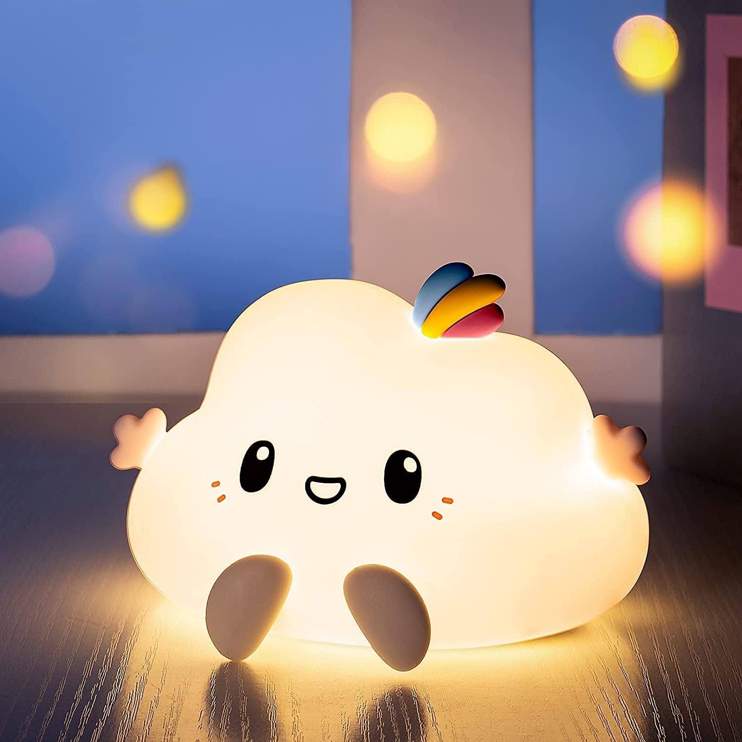 Desidiya® Lying Panda Night Light - Soft Silicone Color-Changing LED Touch Lamp with Timer for Bedroom & Office
