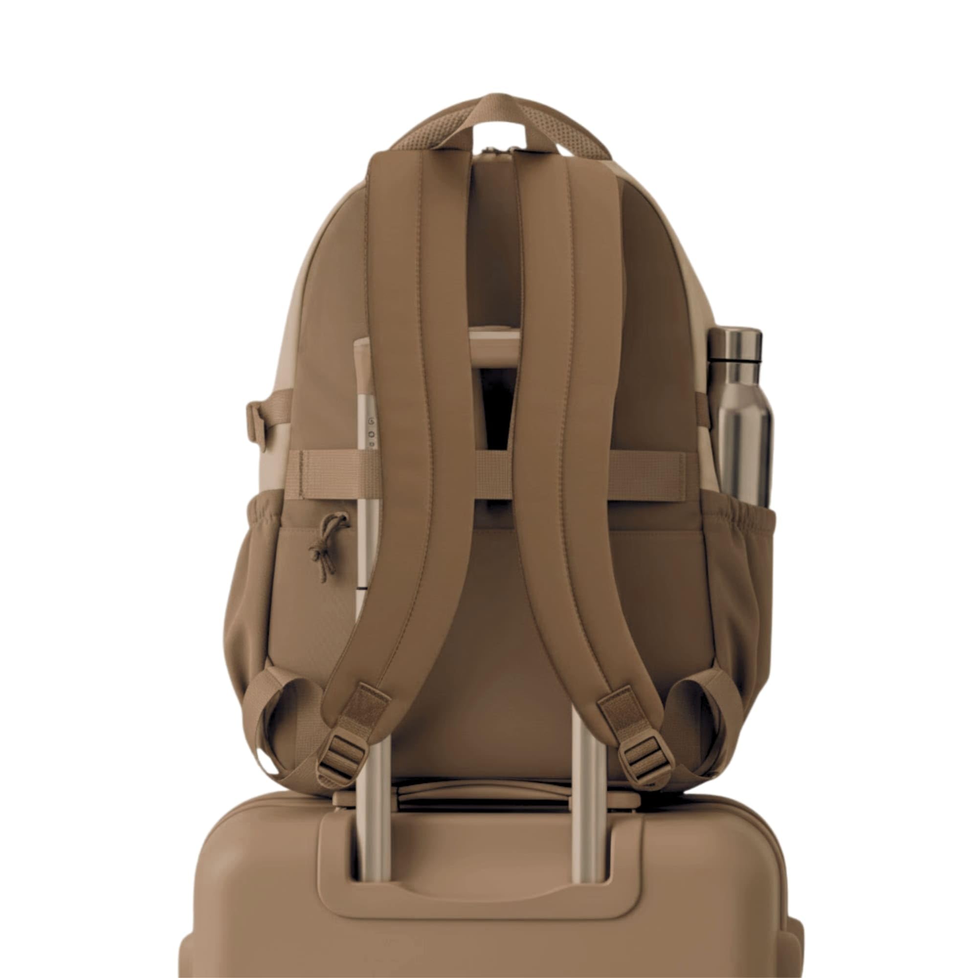 Cute School Backpack for Girls – Stylish Pink & White Large Capacity Bookbag with Plush Keychain, Multiple Pockets, Lightweight Travel & College Bag