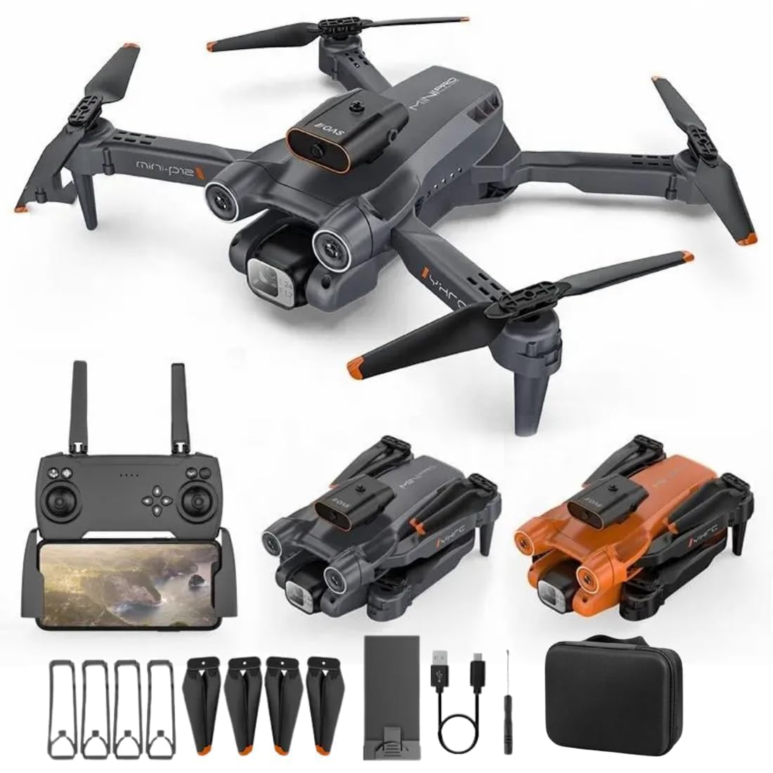 Drone with 4k Camera Foldable 1080P HD Drone with FPV Live Video, Smart Gestures Selfie, Altitude Hold, One Key Take Off/Landing, 3D Flips for Kids and Adults.