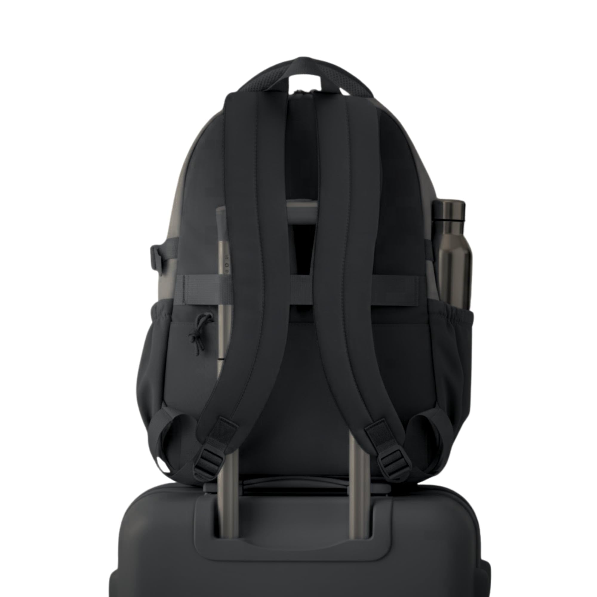 Cute School Backpack for Girls – Stylish Pink & White Large Capacity Bookbag with Plush Keychain, Multiple Pockets, Lightweight Travel & College Bag