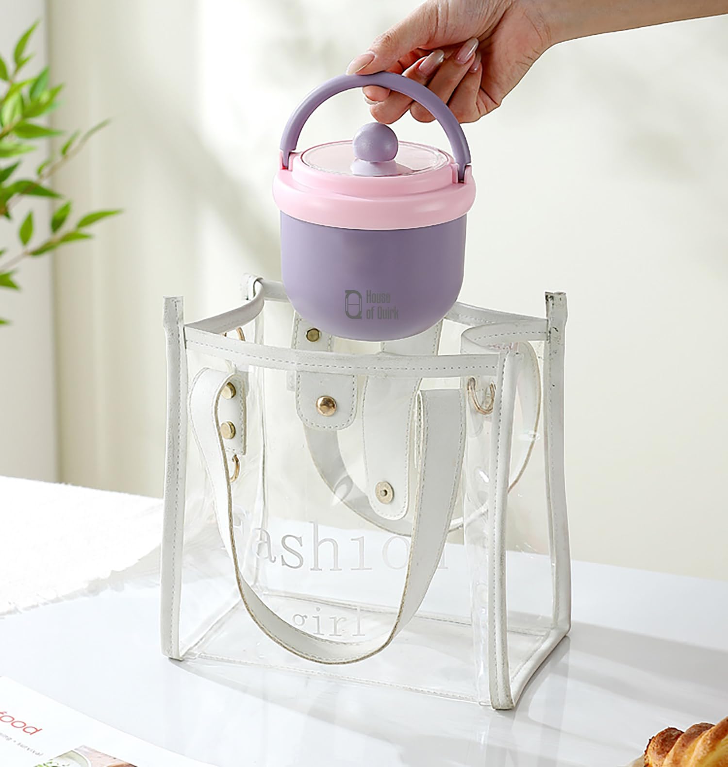 House of Quirk 304 Stainless Steel Lunch Box - 900ml Three-Layer Portable Bento Box with Lid for Office Workers & Students (Green/Yellow)