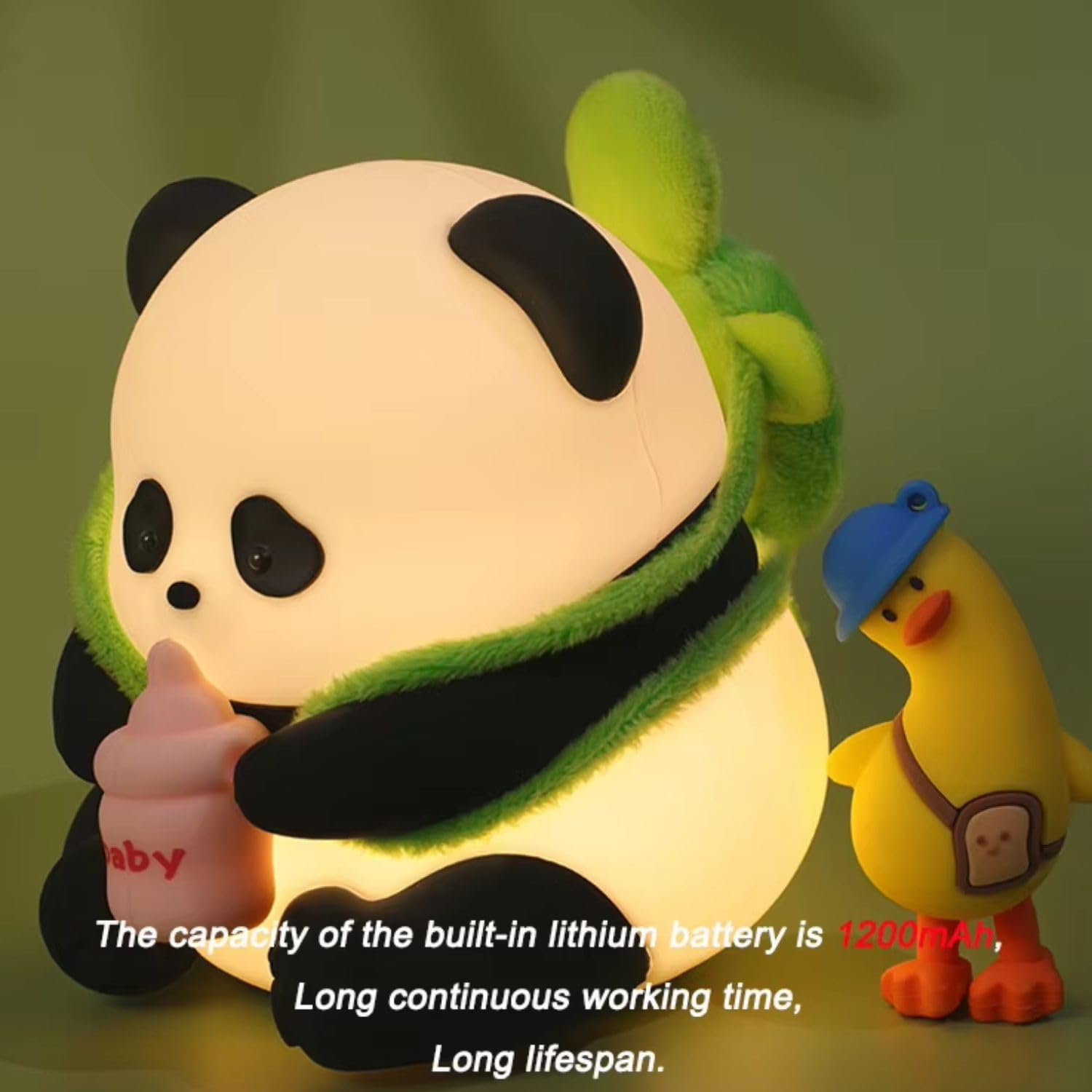 Desidiya® Lying Panda Night Light - Soft Silicone Color-Changing LED Touch Lamp with Timer for Bedroom & Office