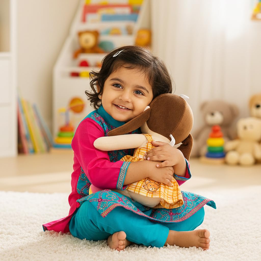 Babique Cat Flower Plush Soft Toy Cute Kids Animal Home Decor Boys/Girls (25 cm)