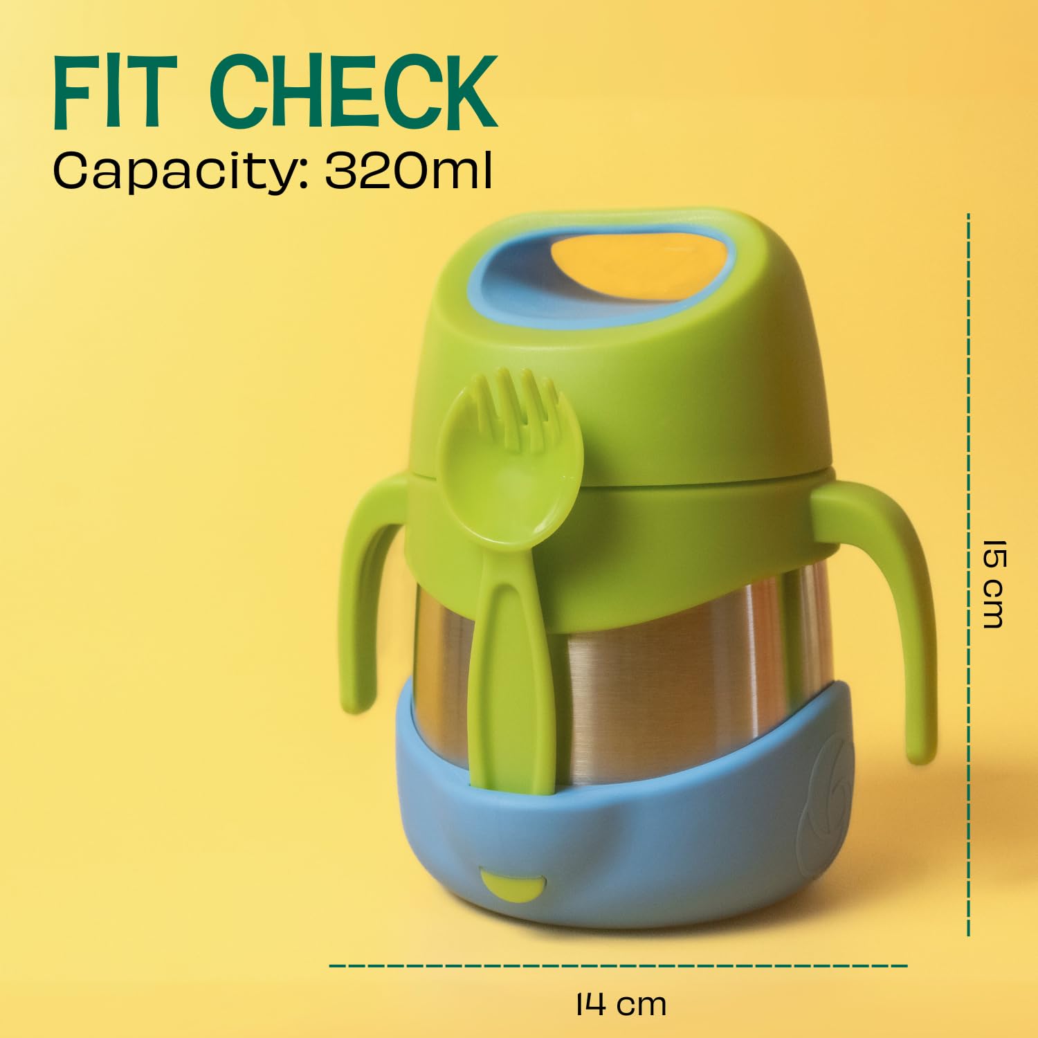 Basil ThermoTot Kids Insulated Food Jar 320ml | 304 Stainless Steel | BPA-Free | Double Wall Vacuum Lunch Box with Handle & Spork | Hot Cold Storage for School Travel Picnics - Grape