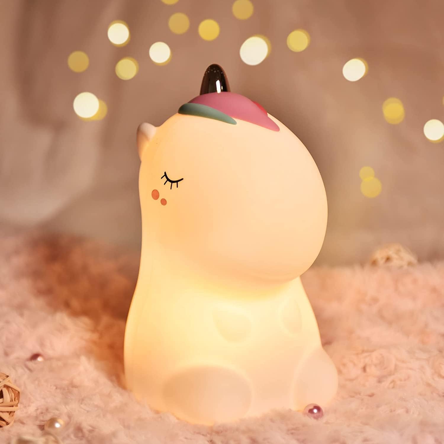 Desidiya® Lying Panda Night Light - Soft Silicone Color-Changing LED Touch Lamp with Timer for Bedroom & Office