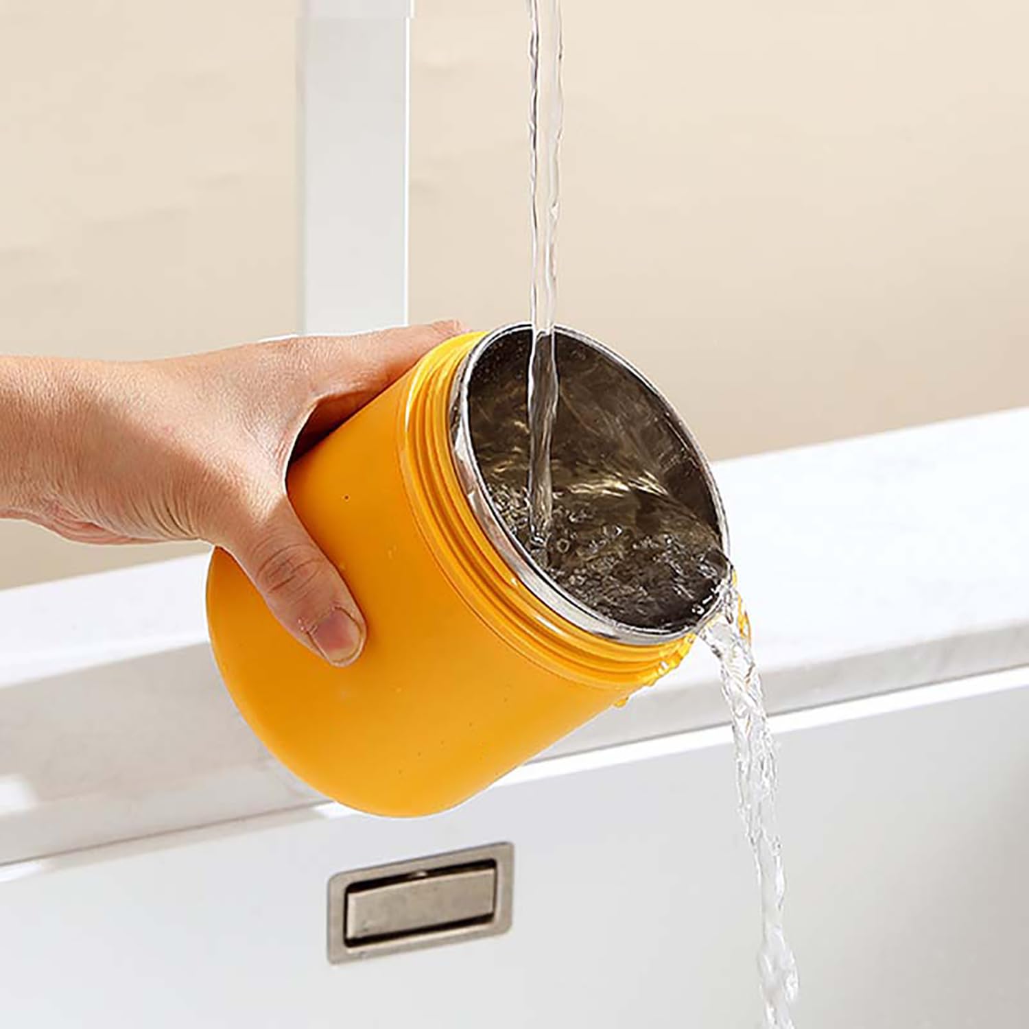 House of Quirk 304 Stainless Steel Lunch Box - 900ml Three-Layer Portable Bento Box with Lid for Office Workers & Students (Green/Yellow)