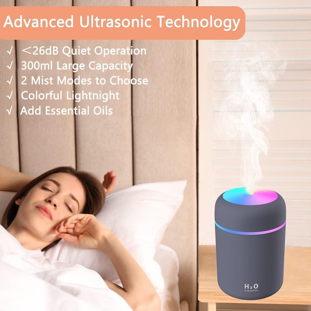 Humidifire for Room Moisture, Aroma Diffuser for Home, Mist Maker, Cool Mist Humidifier, Small Quiet Air Humidifier, Ultrasonic Essential Oil Diffuser Electric