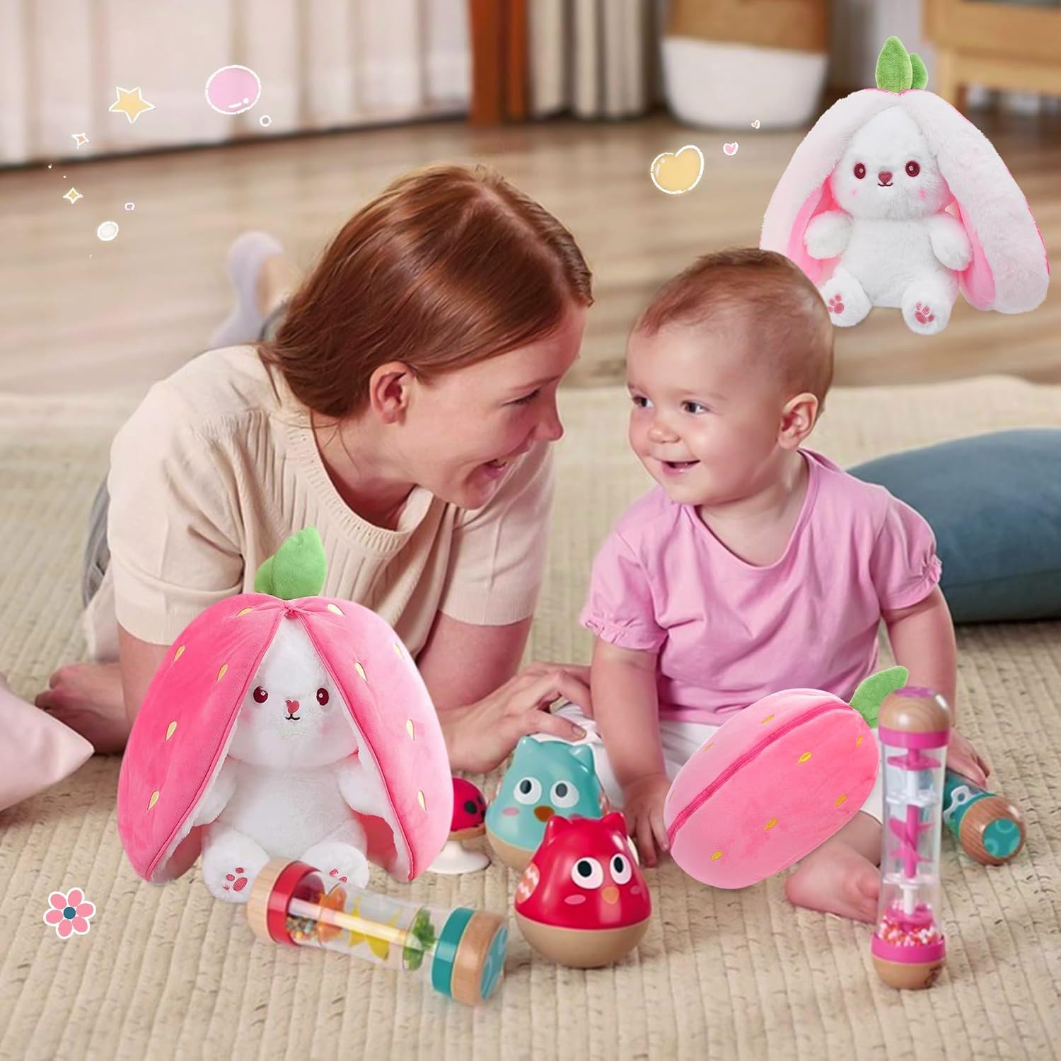 Babique Cat Flower Plush Soft Toy Cute Kids Animal Home Decor Boys/Girls (25 cm)