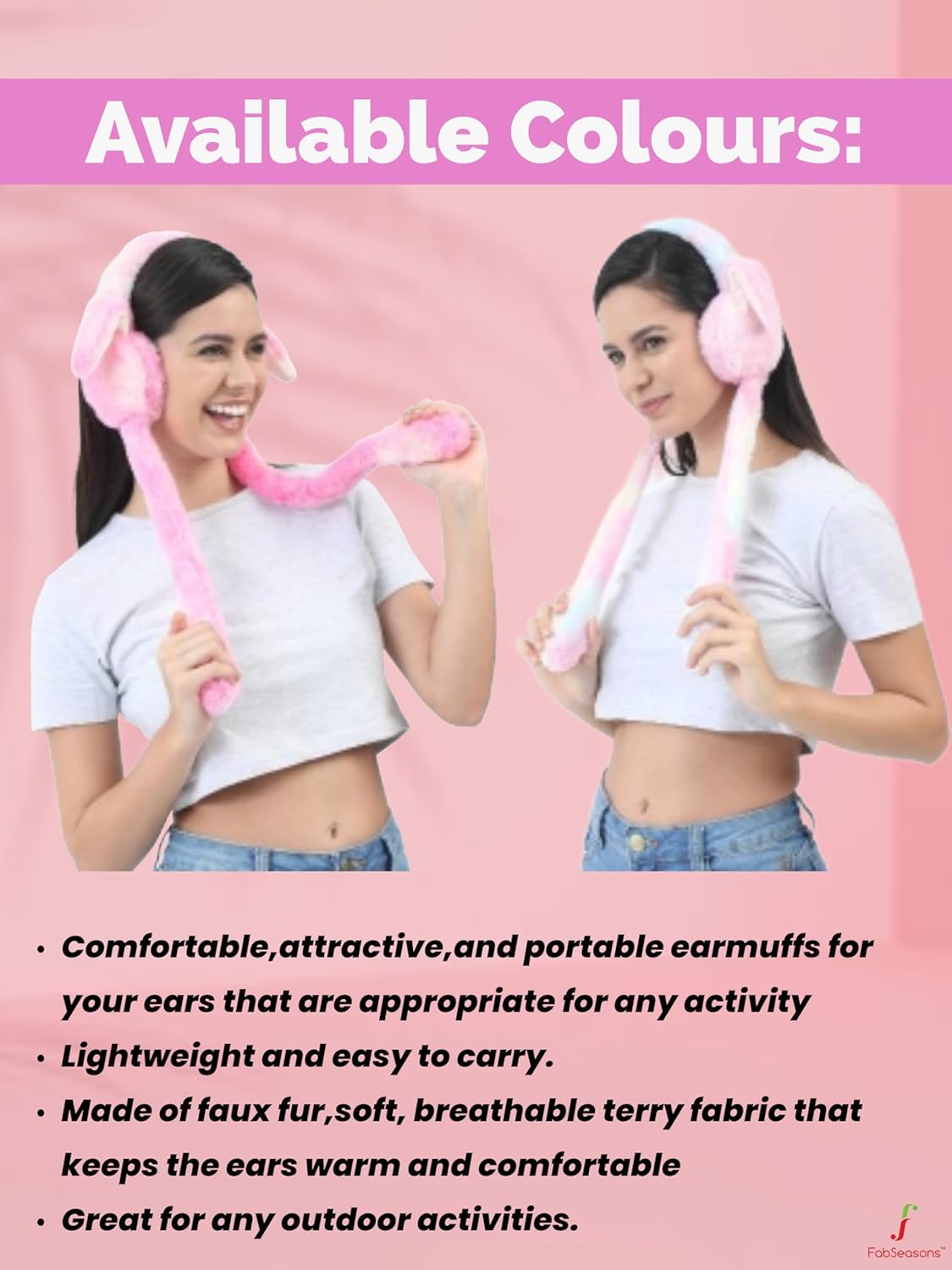 FabSeasons Winter Premium Outdoor Wear Ear Muffs/Warmer for Kids and Adults, Ideal Head/Hair Accessory for winters