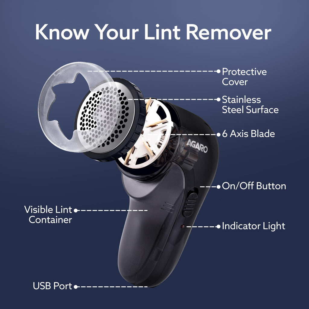 AGARO Elite Lint Remover with Cord, for Woolen Sweaters, Blankets, Jackets/Burr Remover Pill Remover from Carpets, Curtains