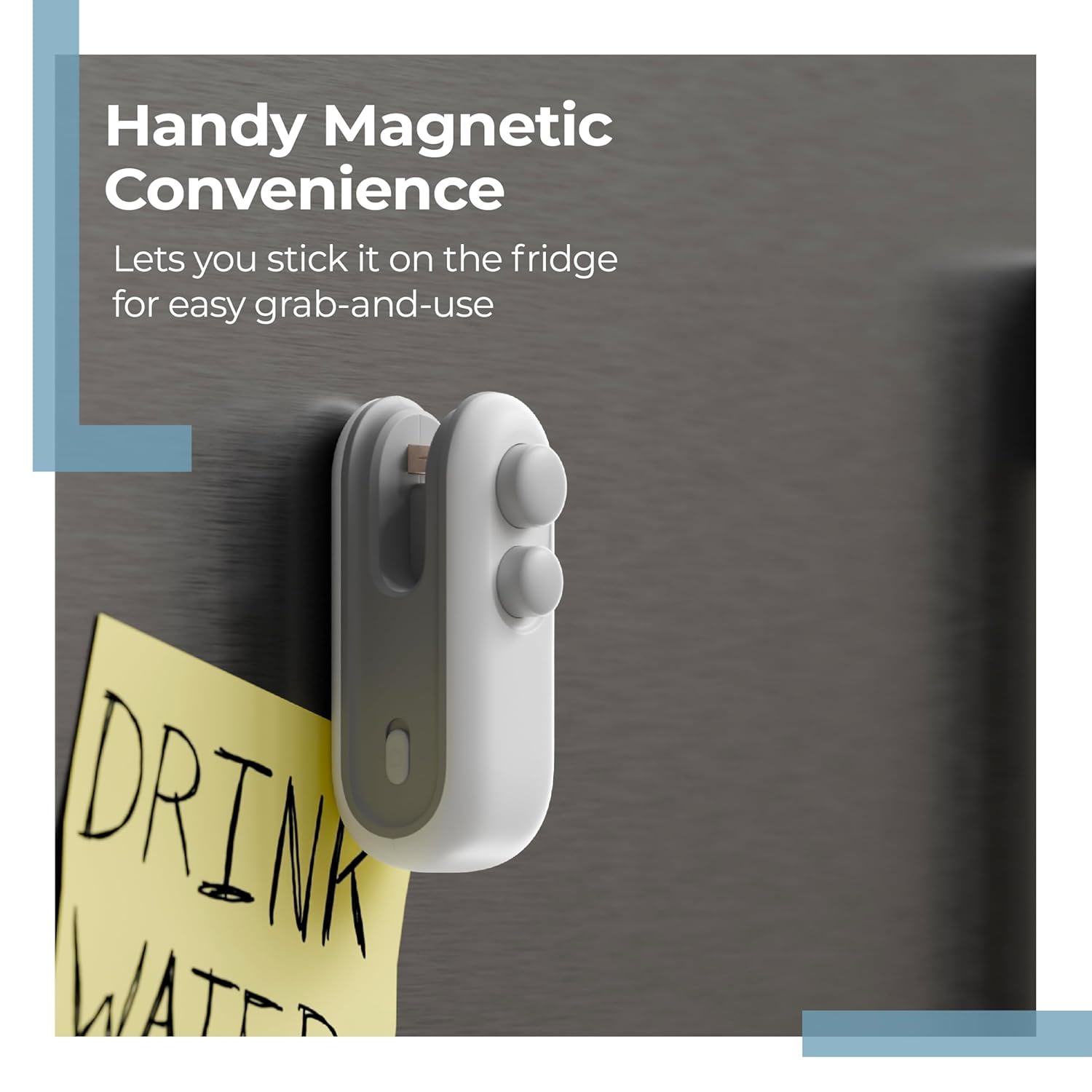 Lifelong 200Mah Portable Mini Sealing Machine for Food Packets | Handheld Sealer for Snacks, Chips, & Plastic Bags | 2-in-1 Sealer & Cutter with Magnetic Strip for Refrigerator | Type-C Charging