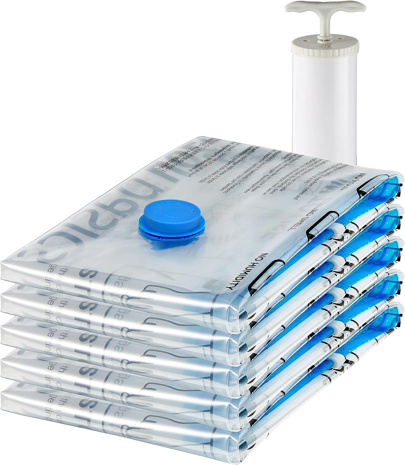 amazon basics Vacuum Compression Storage Bags with Hand Pump - Medium, 5-Pack