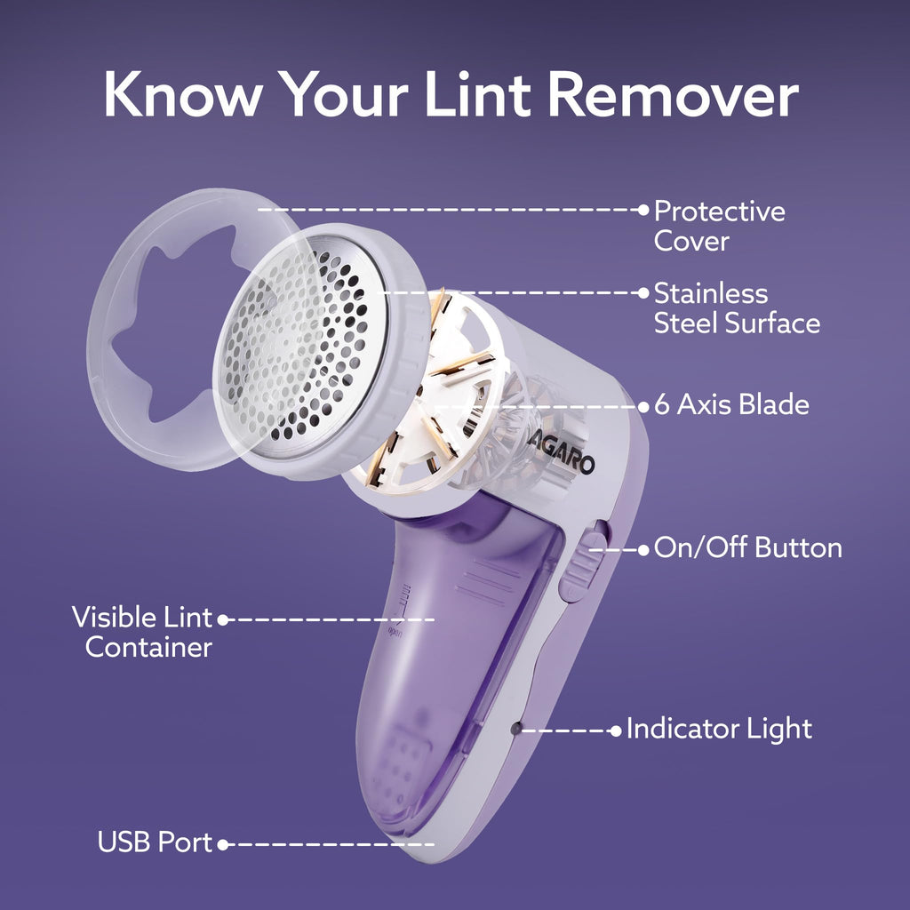 AGARO Elite Lint Remover with Cord, for Woolen Sweaters, Blankets, Jackets/Burr Remover Pill Remover from Carpets, Curtains
