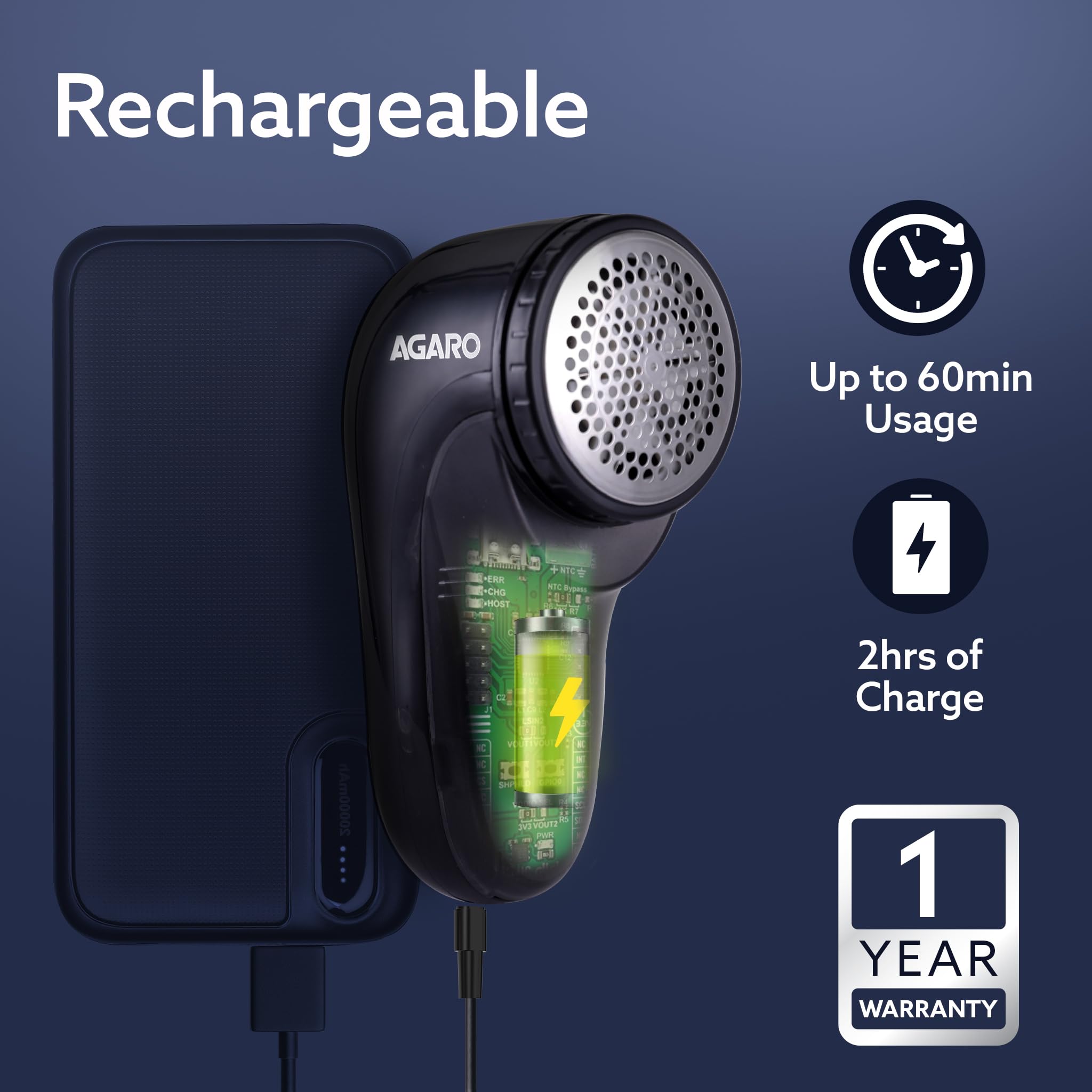 AGARO Elite Lint Remover with Cord, for Woolen Sweaters, Blankets, Jackets/Burr Remover Pill Remover from Carpets, Curtains