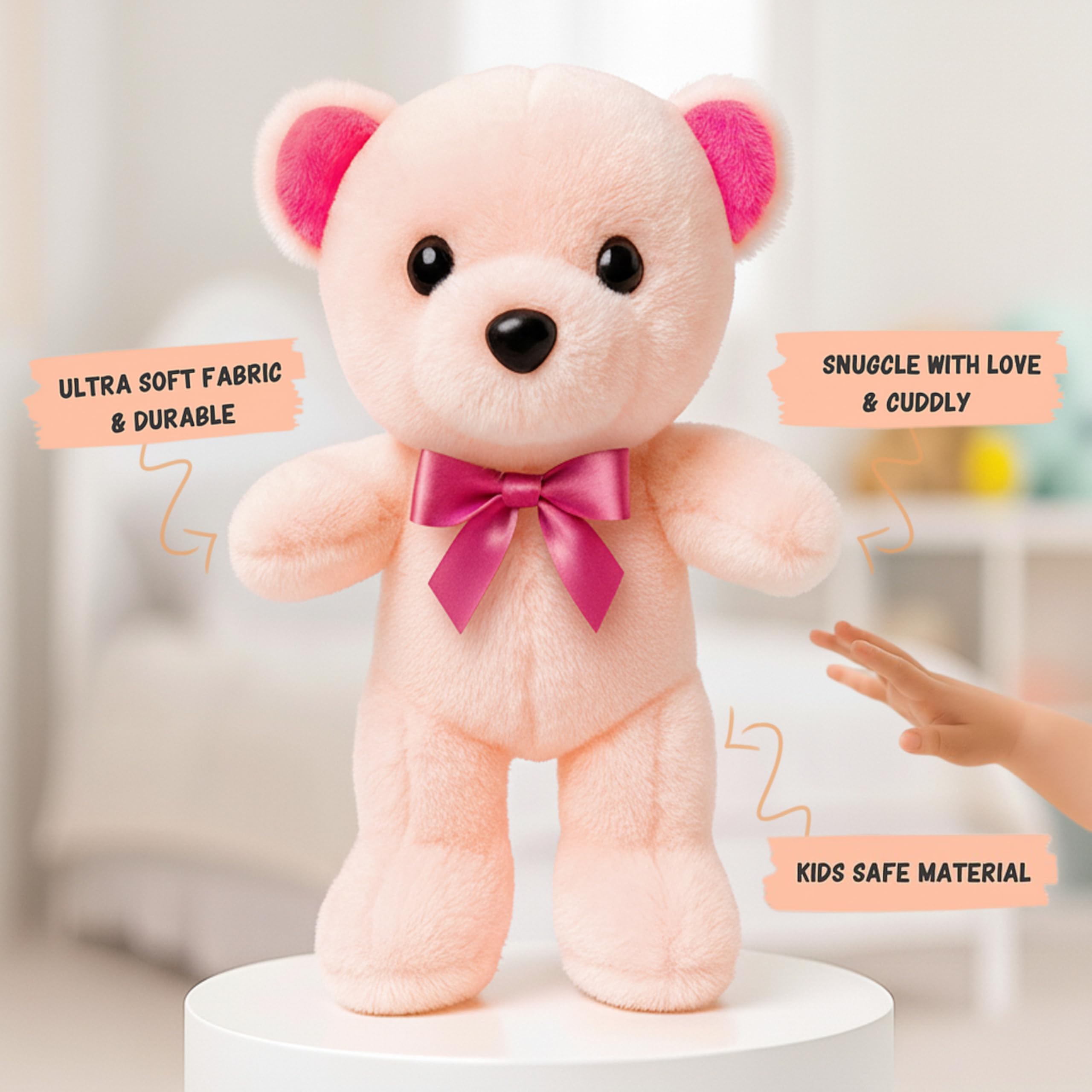 Babique Cat Flower Plush Soft Toy Cute Kids Animal Home Decor Boys/Girls (25 cm)