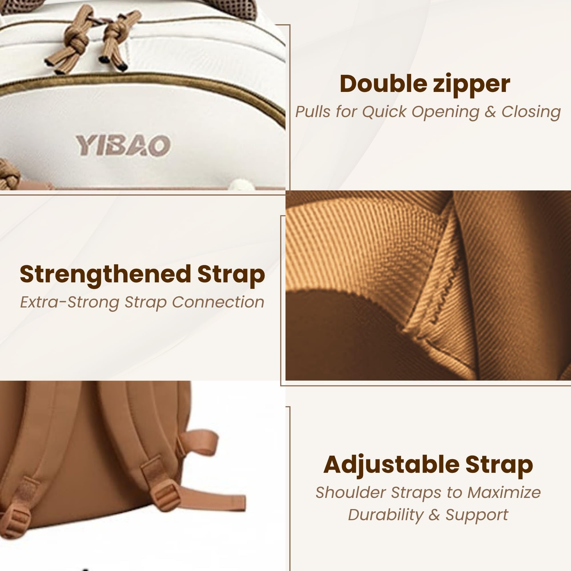 Cute School Backpack for Girls – Stylish Pink & White Large Capacity Bookbag with Plush Keychain, Multiple Pockets, Lightweight Travel & College Bag