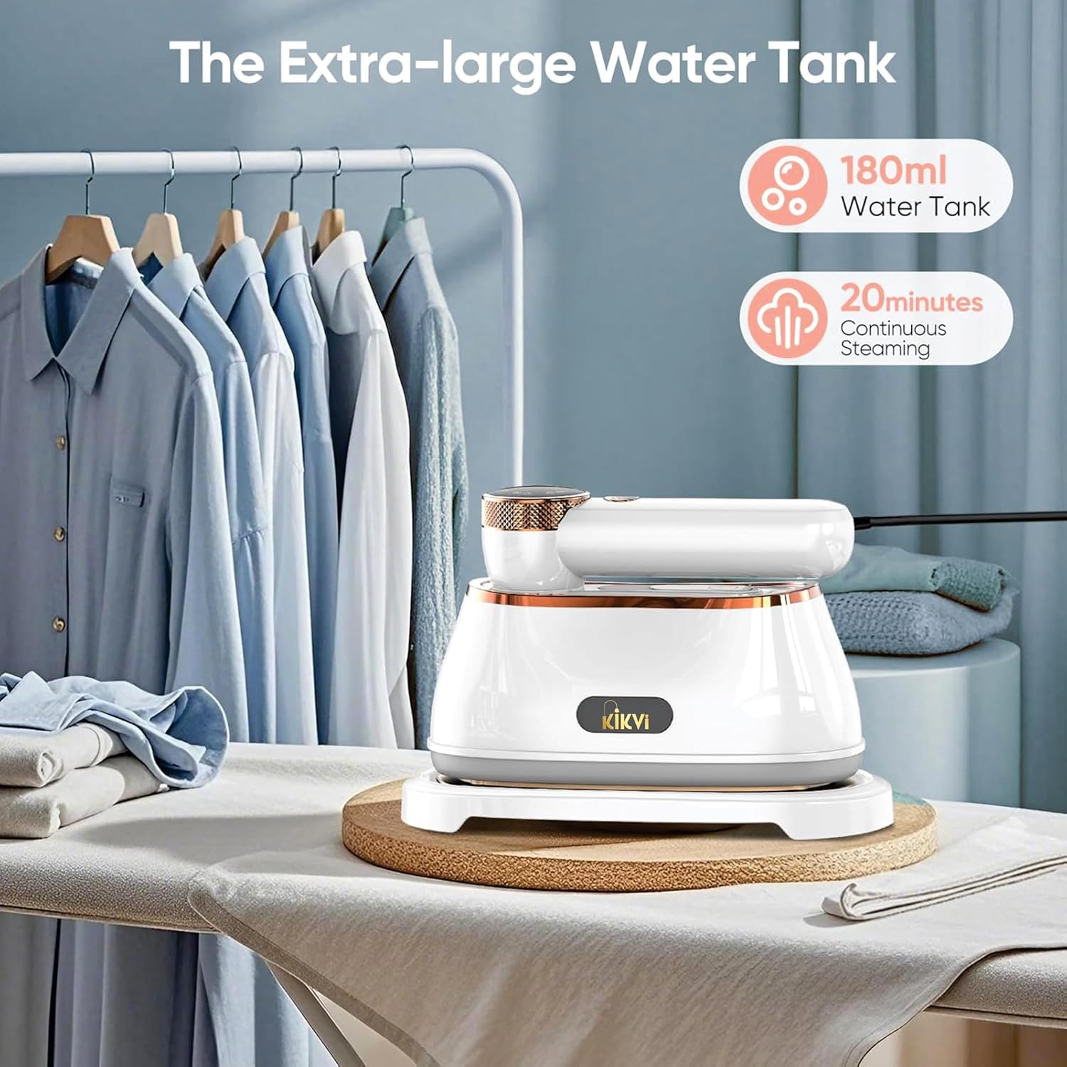 Iron for clothes, Steamer for Clothes & Iron 2in1,Steam Iron for Travel Ironing foldable steamer cloth dryer,portable handheld garment drying,1200W Travel Steam Iron,5 Modes LCD,180ml for 20 Min Steam