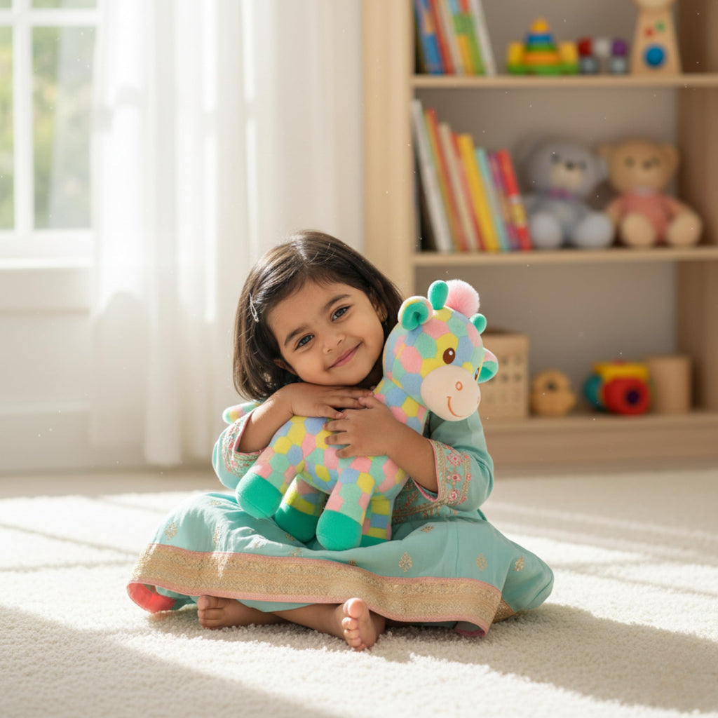 Babique Cat Flower Plush Soft Toy Cute Kids Animal Home Decor Boys/Girls (25 cm)