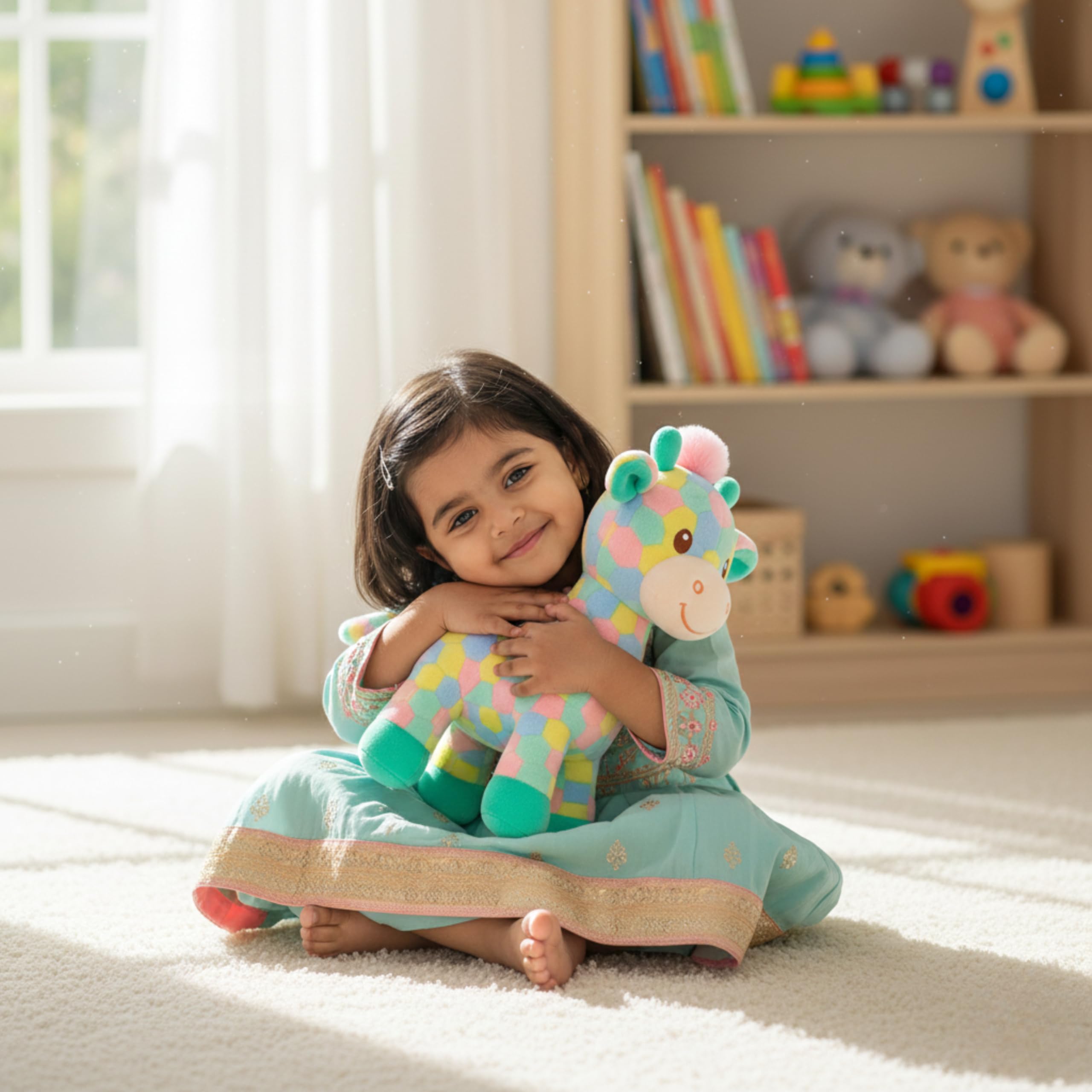 Babique Cat Flower Plush Soft Toy Cute Kids Animal Home Decor Boys/Girls (25 cm)